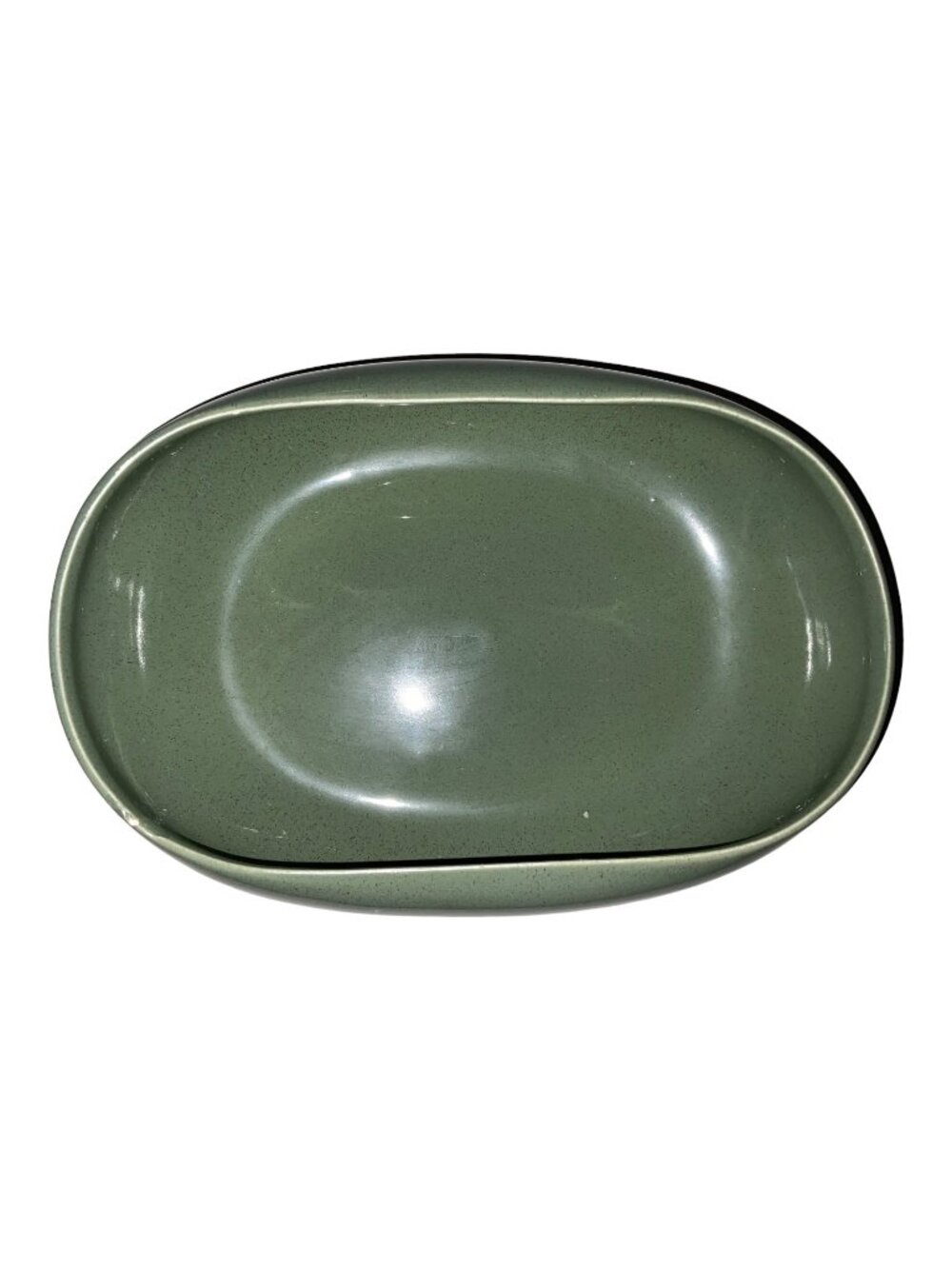 Russell Wright Vintage Green Oblong Oval Serving Bowl 10"